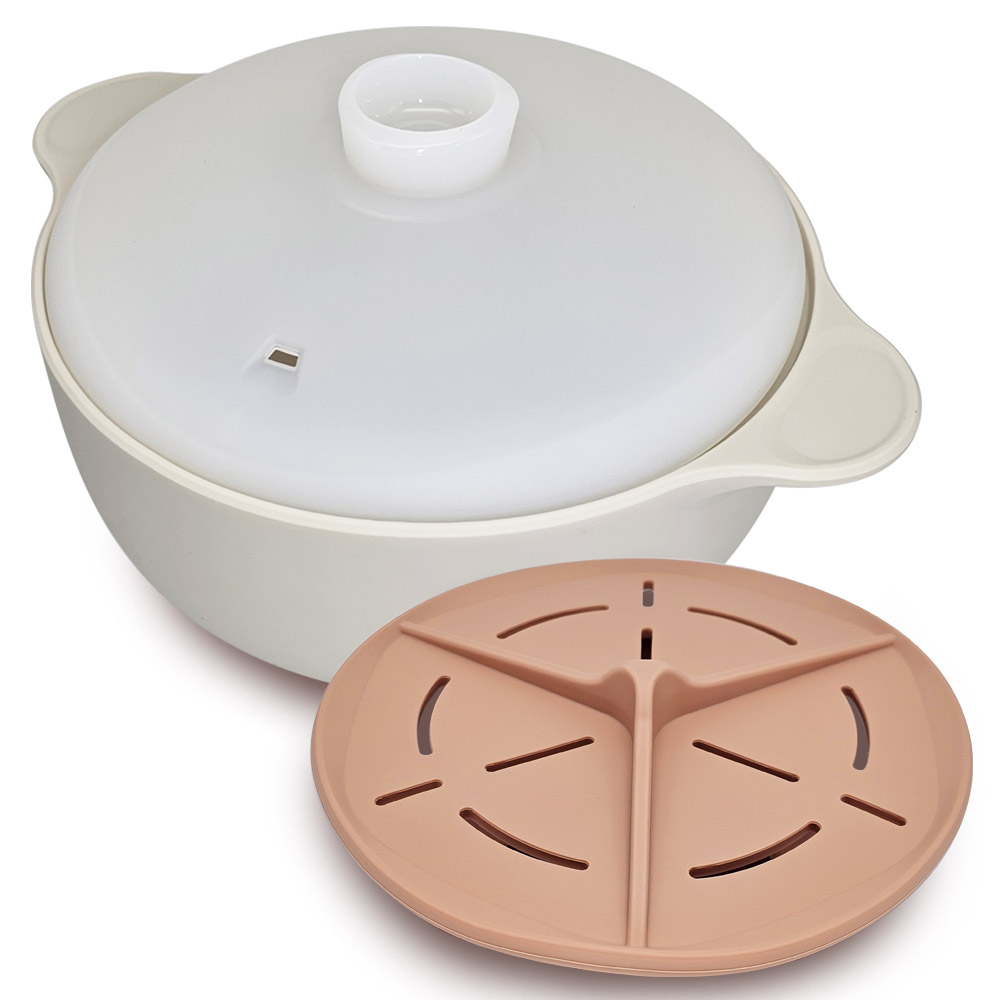 니콜레타 국산 실리콘 찜기 전자레인지 용기 세트 1300ml, 그레이, 1개 22,500원