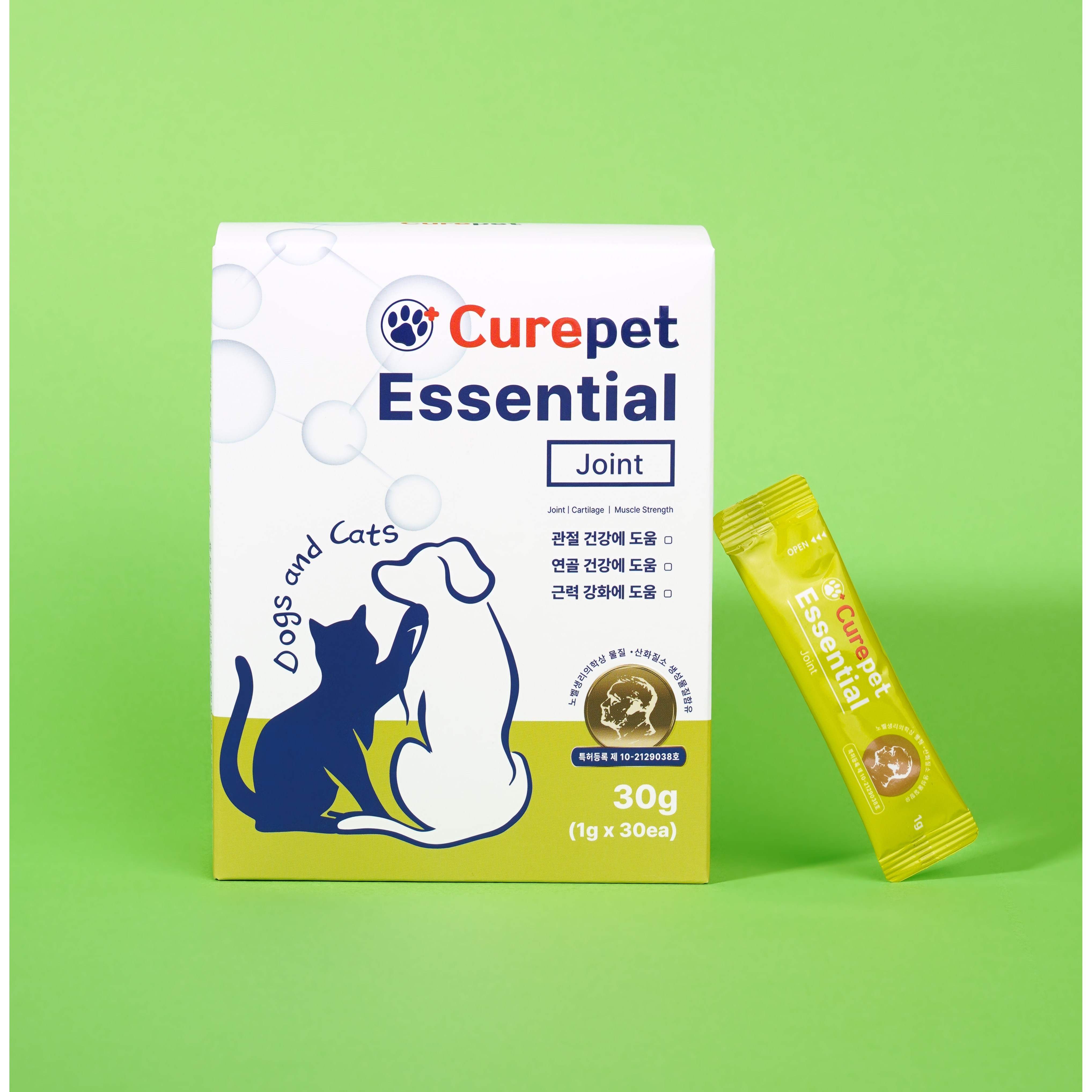 Curepet 큐어펫 에센셜 강아지 고양이 심장 혈관 심혈관 장건강 면역 산화질소 영양제, 30회분, 뼈/관절강화, 1개 45,900원