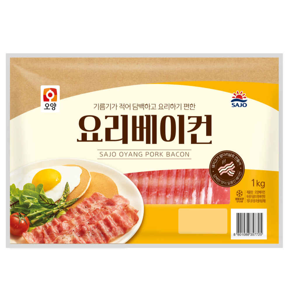사조오양 요리베이컨 1kg 냉동베이컨 앞다리살, 1kg, 2개 25,800원
