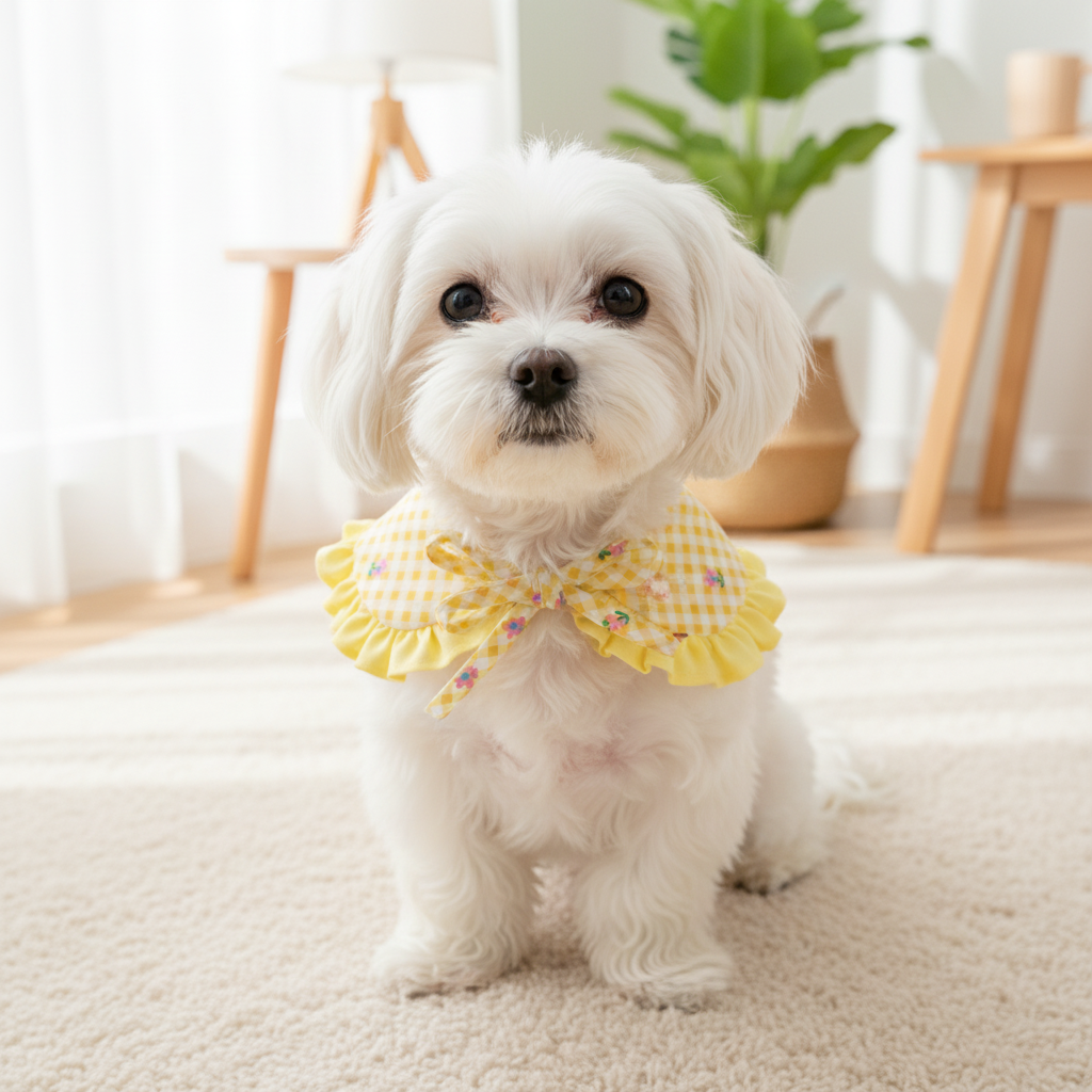 하니펫 반려동물 귀요미스카프 체크스카프 빕, 1개, 노랑 6,900원