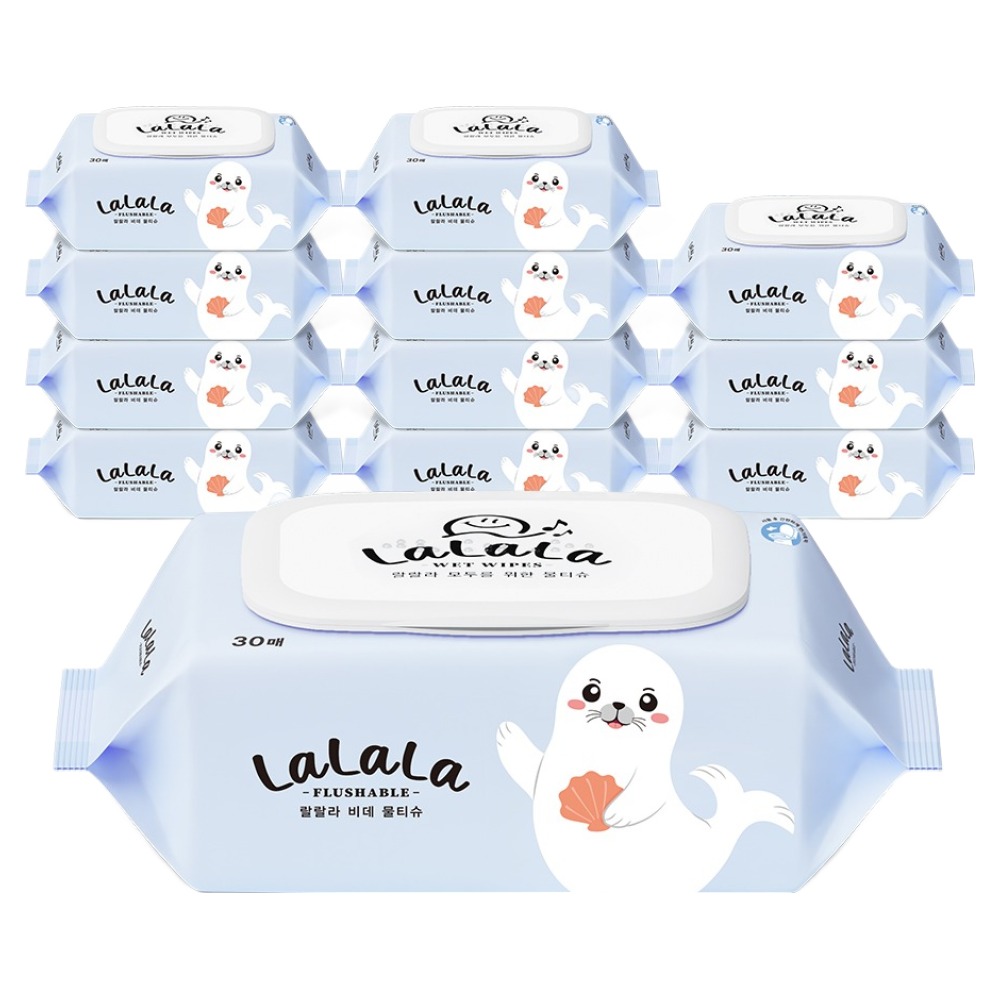 랄랄라 휴대용 비데티슈 캡형, 65g, 30매, 12개 14,900원