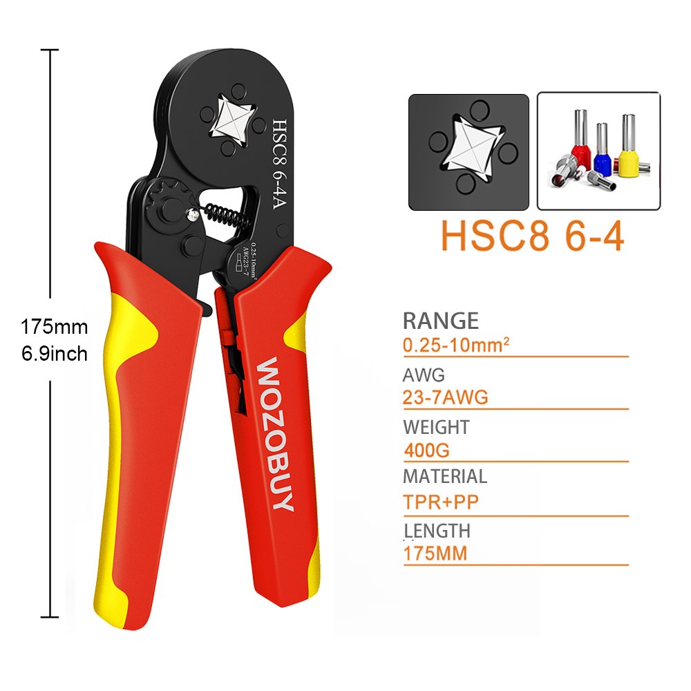 관형 터미널 크림퍼 키트 전기 압착 펜치 클램프 세트 와이어 팁 수공구 0 08 16 mm 25 10 HSC8 6 4/6 6/16 19,200원