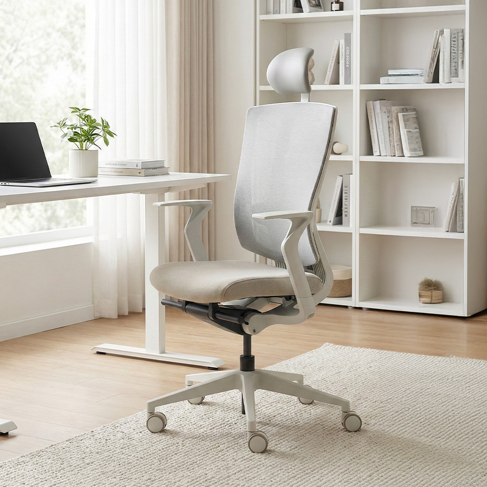 듀오백 브라보 BR-200CFW 메쉬 컴퓨터 책상 의자 방문설치, 베이지 327,000원