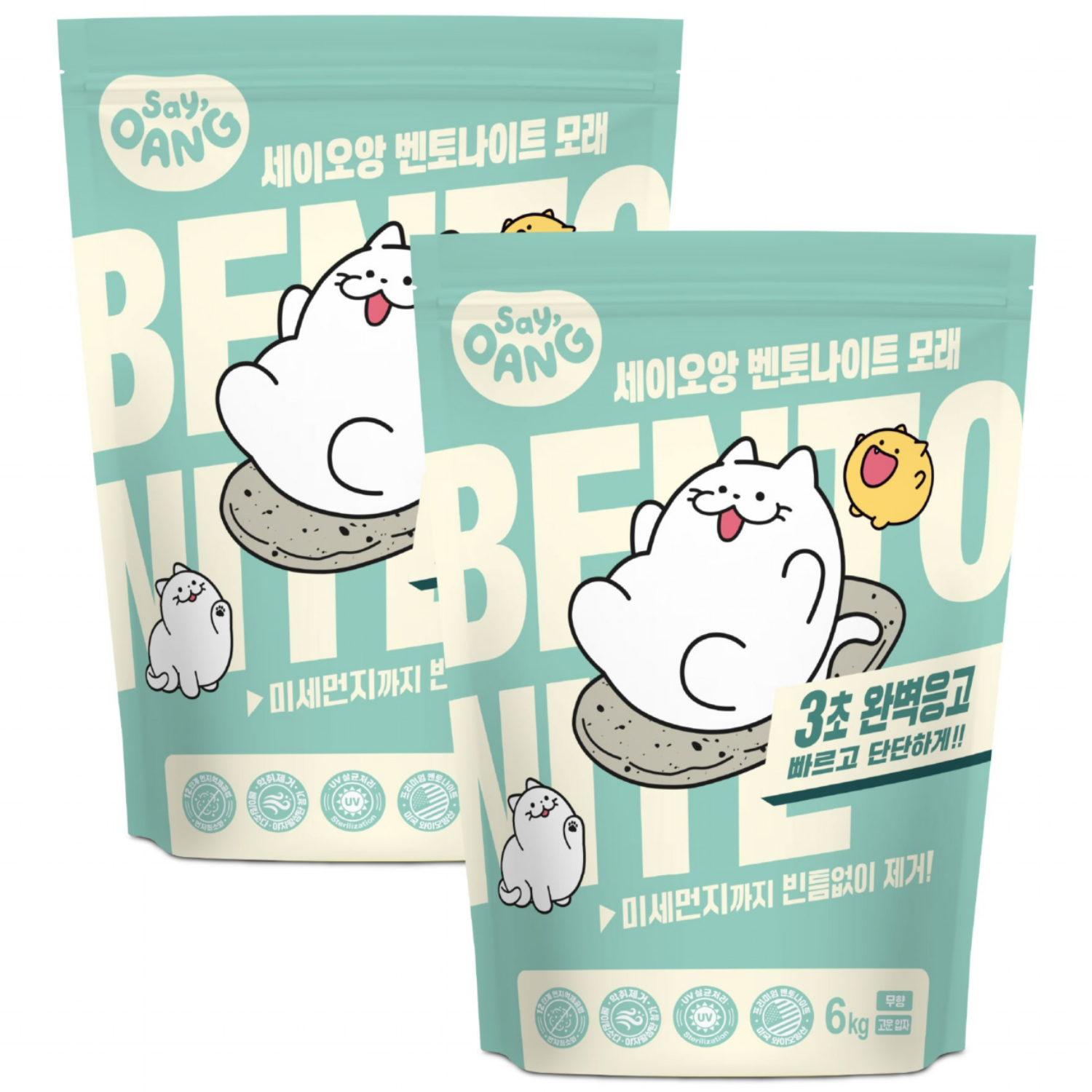 세이오앙 벤토나이트 고양이 모래 고운입자, 6kg, 2개, 무향 41,000원