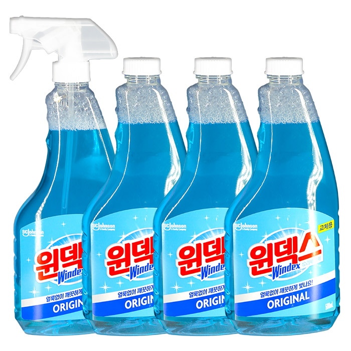 윈덱스 유리세정제 500ml 본품1개+교체용3개, 3개 13,300원