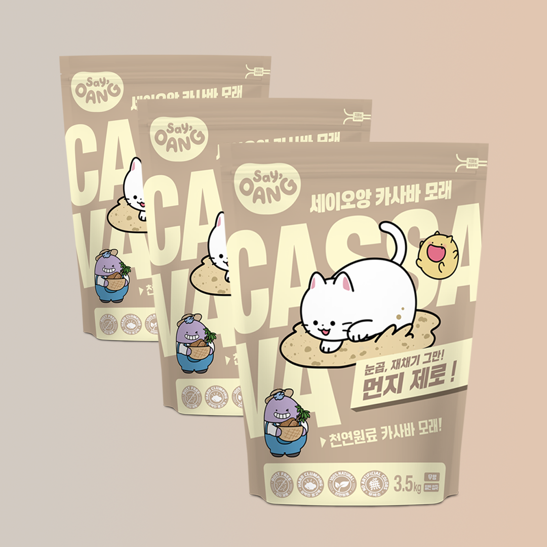 세이오앙 고양이 카사바 모래 가는입자 3.5kg 3개입 10.5kg, 무향, 3개, 3.5kg 49,200원