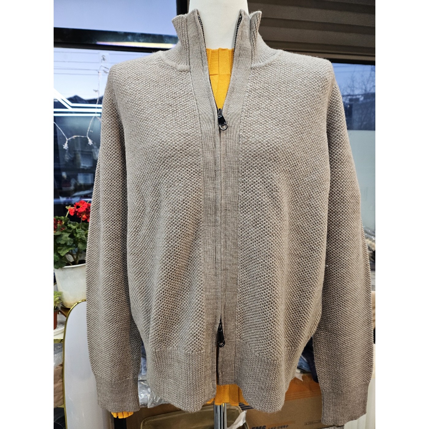 네이버 상품 제목 [캐시울 100%] 프리미엄 두꺼운 니트 재킷 / 부드러운 촉감 / 하이넥 집업 아우터 / 겨울 니트 가디건 / 고급 울니트 87,150원