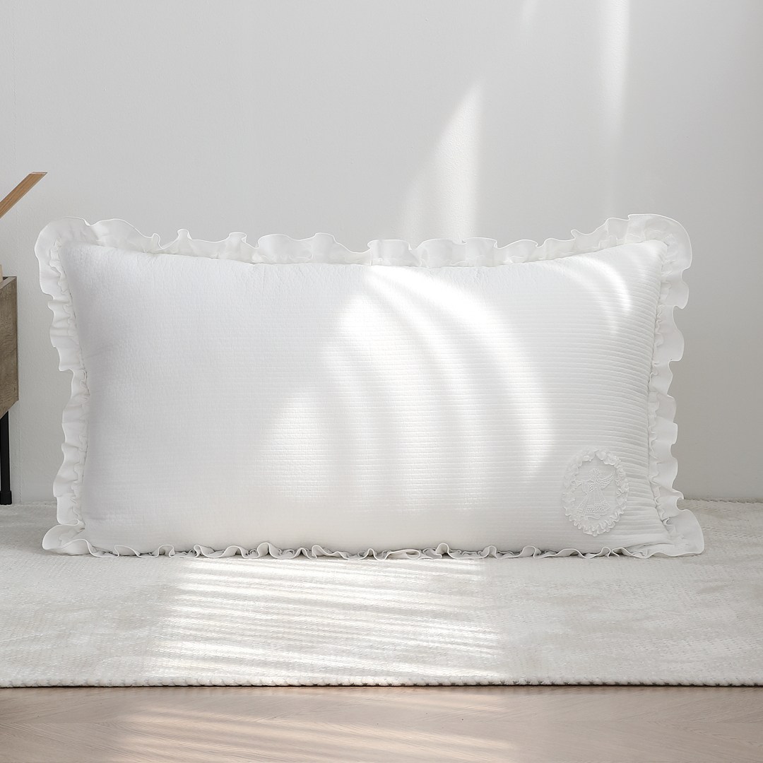 퓨어이즈룸 피그먼트 대형등쿠션 엔젤 등쿠션 허리쿠션 (커버만/솜포함 택1), 엔젤줄누빔사각직등쿠션화이트 46,900원