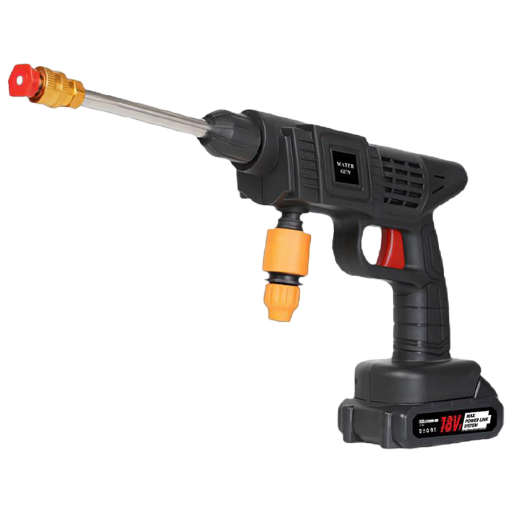 [AC-Mall] 무선 충전 배터리 탑재 고압세차총/뉴 워터건 분사 직사 노즐/세차 야외벽 창문 농약살포가능/자동정지버튼 락기능, 고압세차총 워터건, 201mm 99,000원