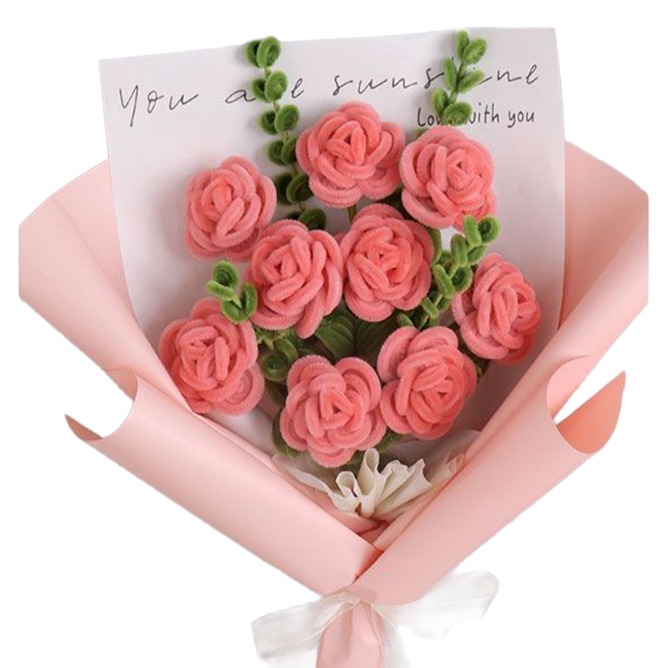 마다꾸미 DIY 모루 꽃다발 만들기 세트, 03 핑크 장미, 1세트 9,900원