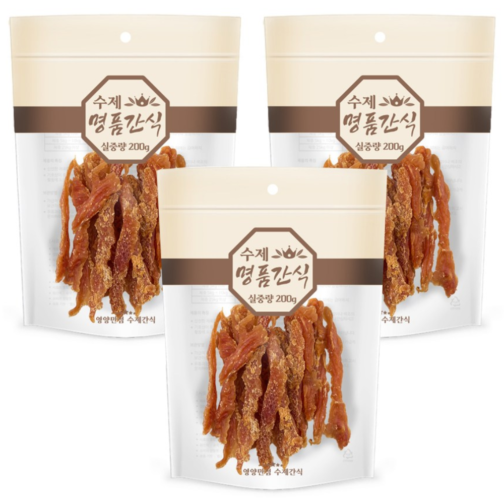강아지 고기 육포 간식 수제 치킨 닭고기, 200g, 3개, 치킨 트위스트 13,800원