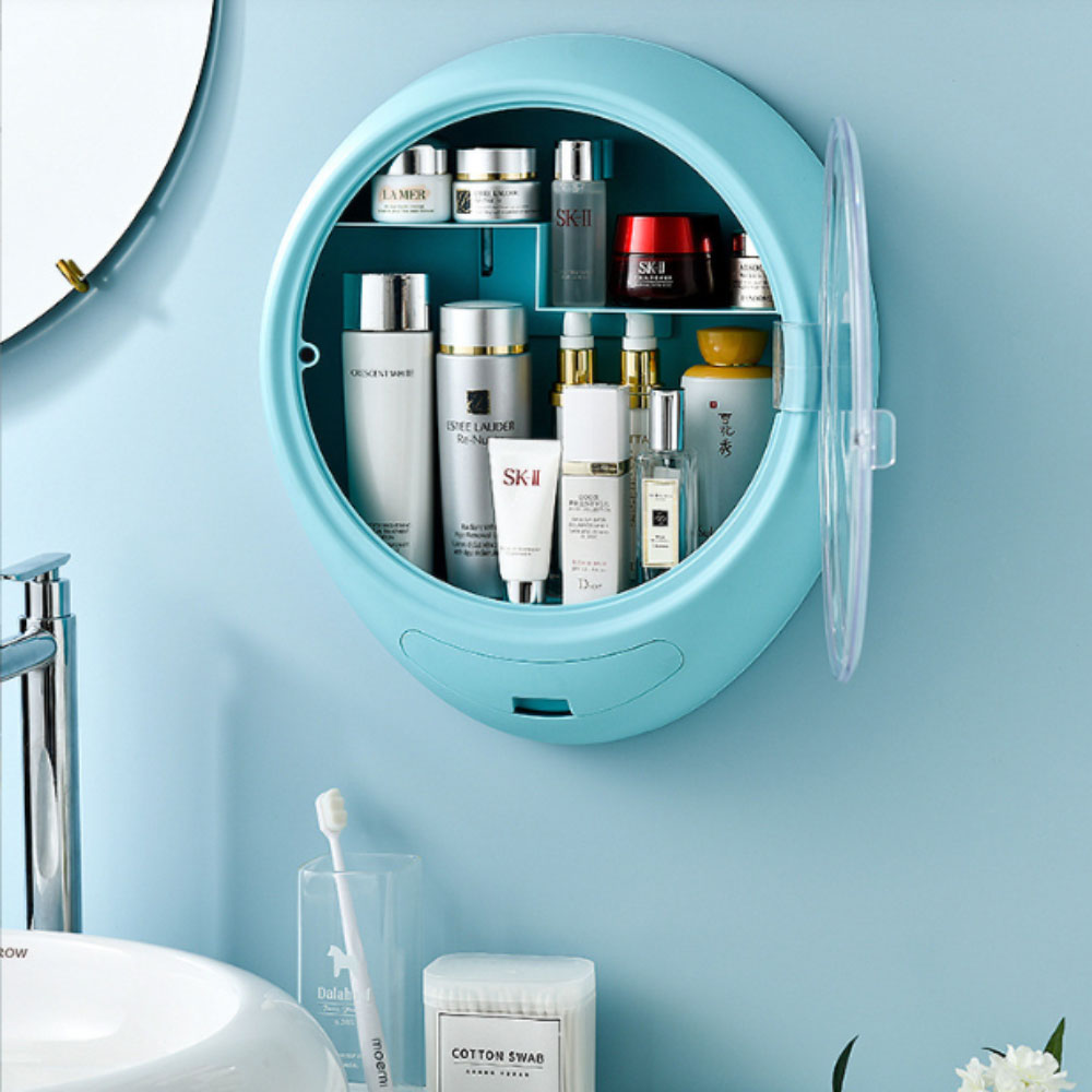 간편설치 벽걸이 화장품 정리함/다용도/수납함/선반/욕실/주방/화장대/뚜껑/무타공 7,900원