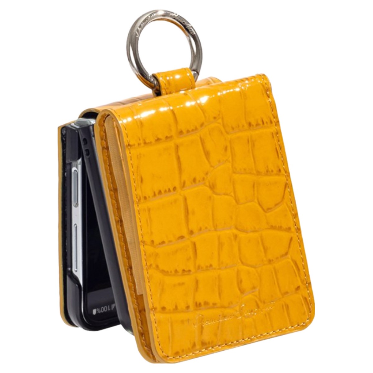 본아띠 다빈치 천연소가죽 에나멜 악어 고리 지갑형 갤럭시 Z플립4 F721N 전용 케이스 57,500원