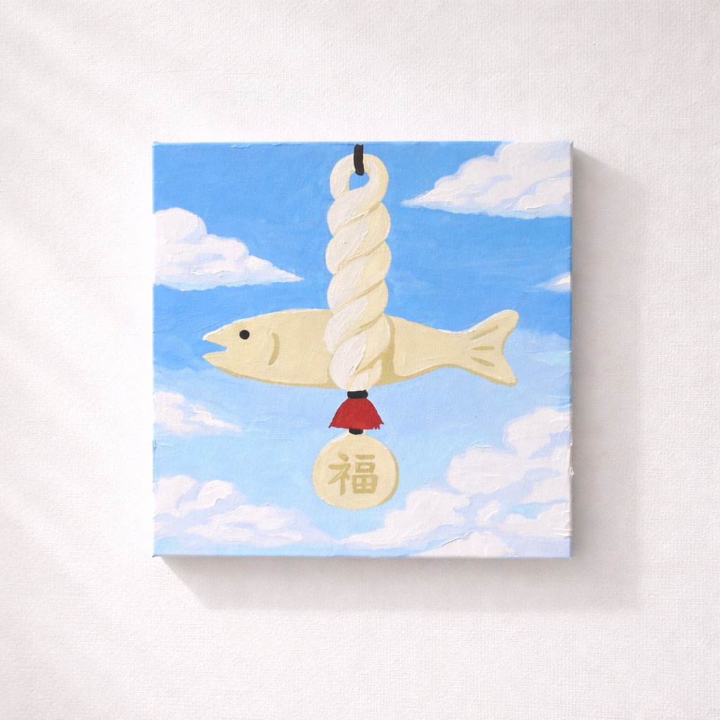 보코니 돈이 들어오는 복그림 쉬운 명화 유화 그림 그리기 DIY 세트 20 X 20 cm, 하늘 나는 액막이 명태, 1개 18,900원