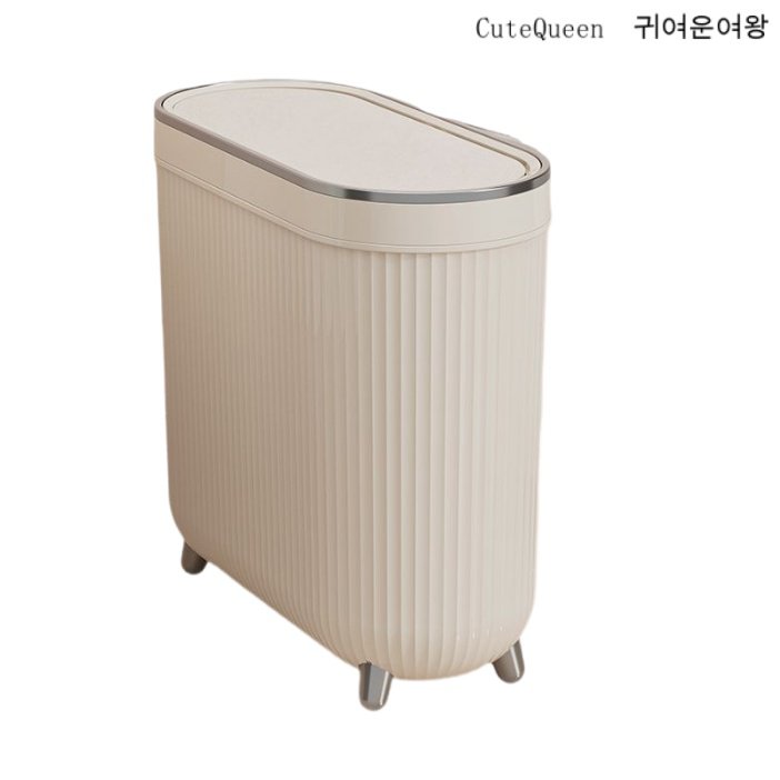 CuteQueen  귀여운여왕 화장실 휴지통 가정용 고비주얼 경량펌프식 뚜껑달린 틈새 대용량 화장실 좁은 틈 휴지통 오렌지 화이트 그린 15,900원