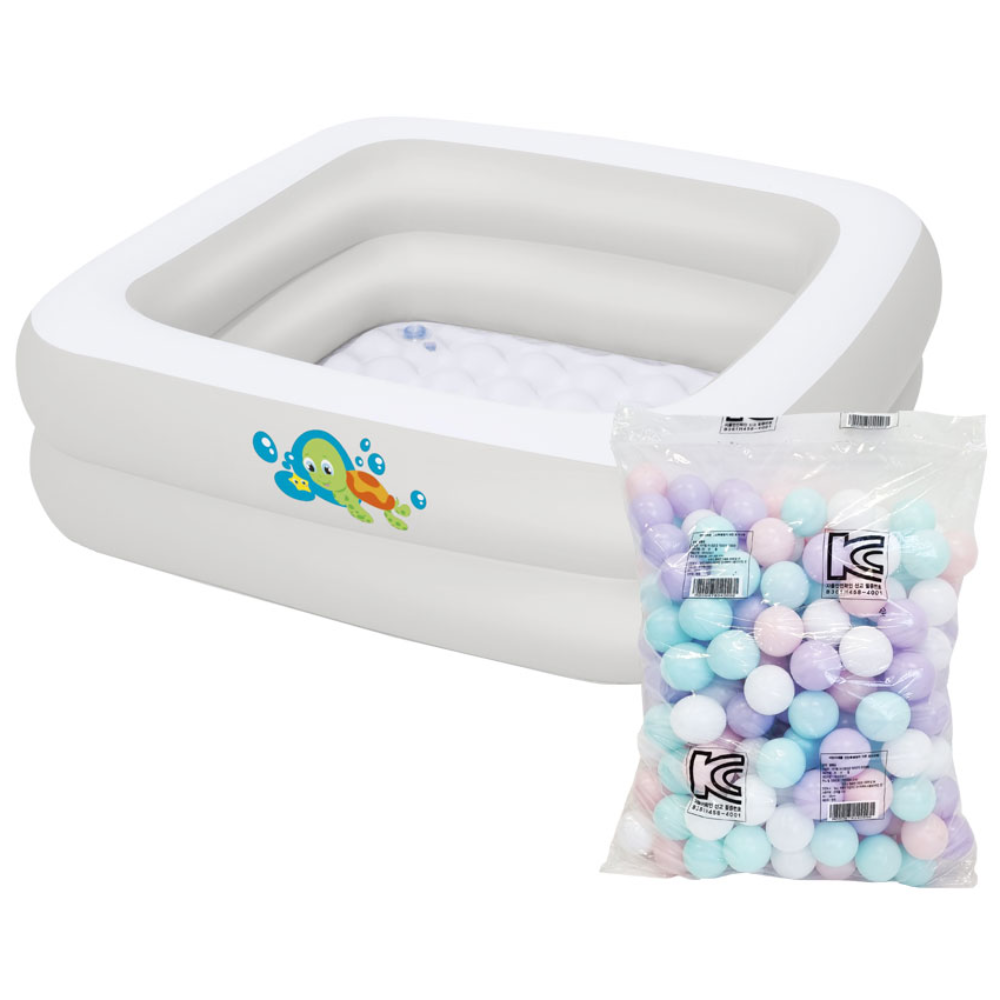 BW 51116 엠보싱 유아사각 풀장 + 파스텔볼풀공 200P, 화이트 + 파스텔볼 200P, 1개 29,400원