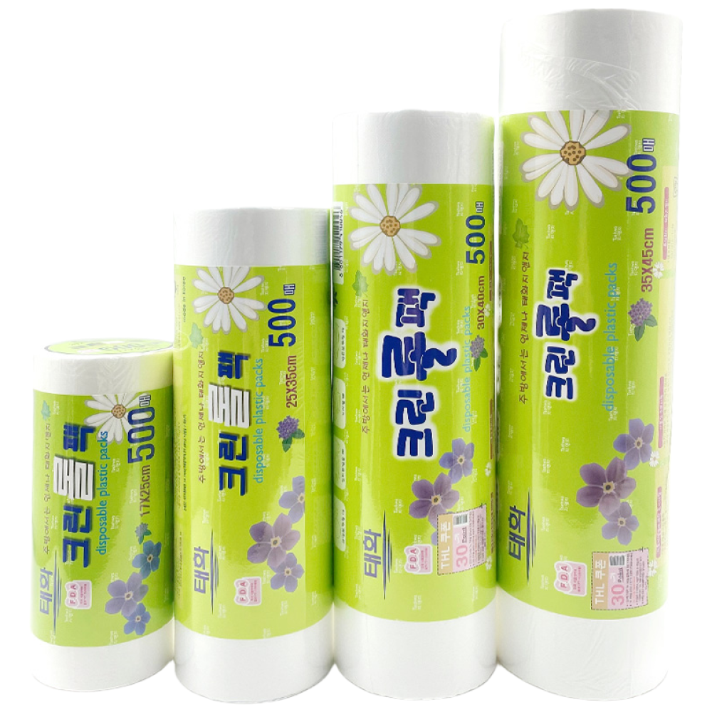 가성비 좋은 태화 크린롤팩 (소+중+대+특대) 500매 SET, 1개 34,000원