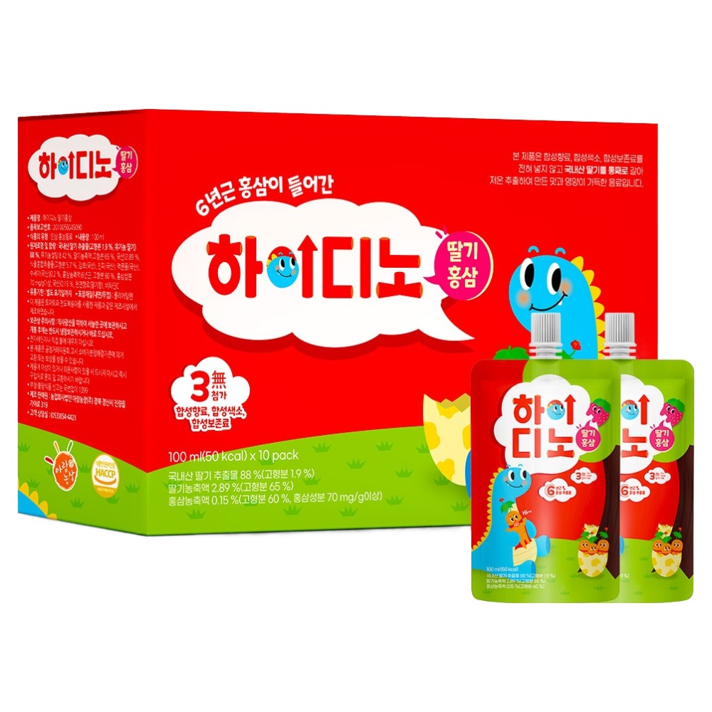 아람농장 하이디노 딸기 홍삼 주스 10p, 1L, 1개 11,280원