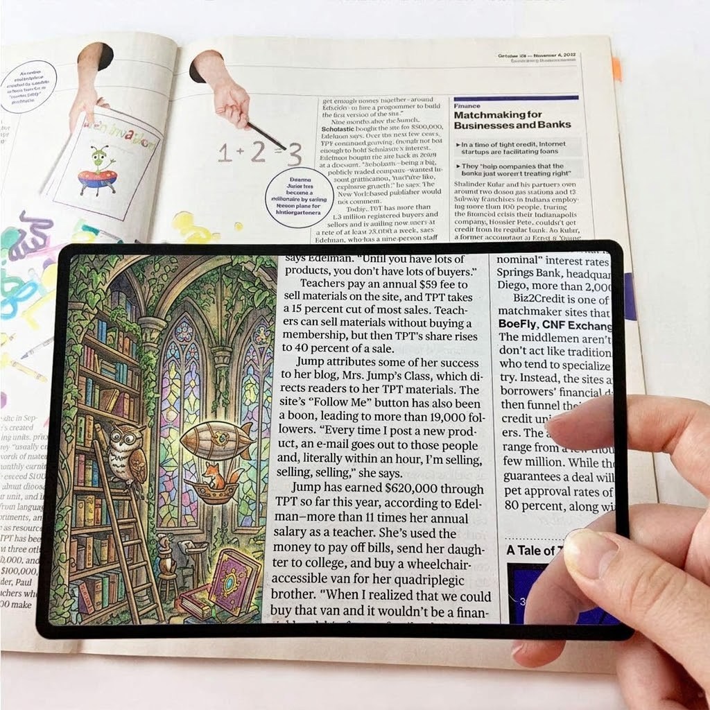 깃붐 3배율 슬림 카드형 독서용 돋보기 확대경 2P 9,900원