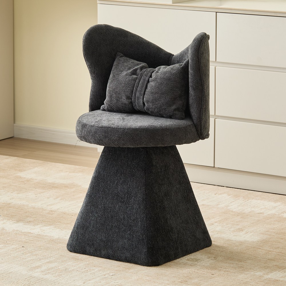 알엠즈 보브 화장대의자 회전 벨벳 등받이 화장대 스툴 의자, 1개, 보브-다크그레이펄 59,900원