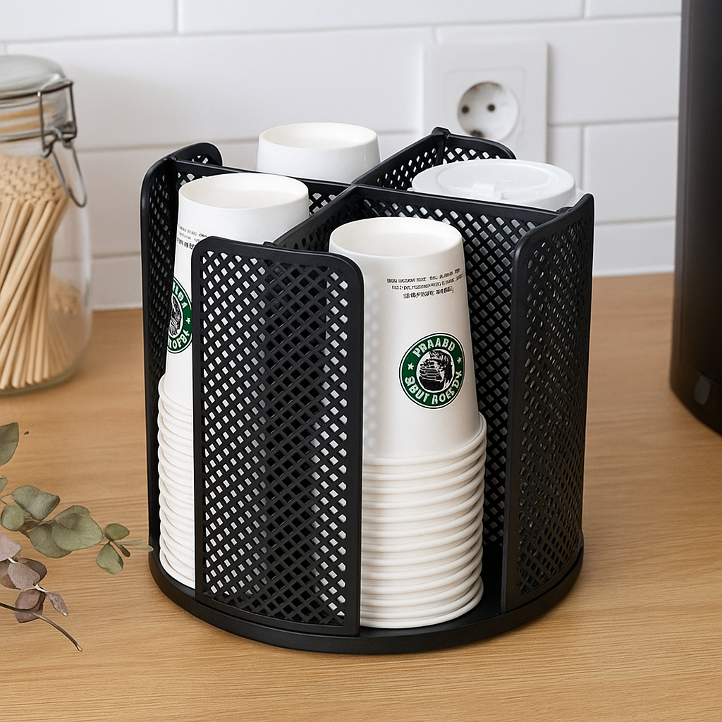 다온이네 종이컵 디스펜서 4구 회전 홀더 테이크아웃컵 정리대 12,000원