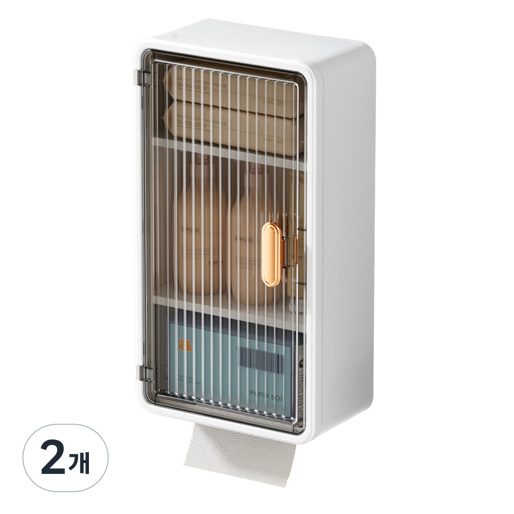 다이나토리 무타공 벽걸이 다용도 투명 티슈박스 수납함 27,750원