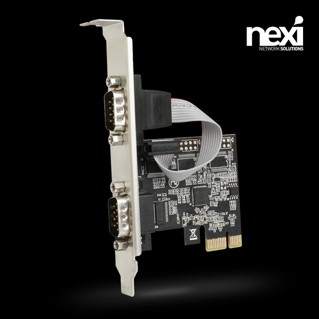 넥시 NX1328 시리얼 RS232 2포트 PCI-Express 카드 NX-RS232EX-2P FIFO 256byte 지원 ASIX AX99100칩셋 RS232 DB9M 2포트 9,530원