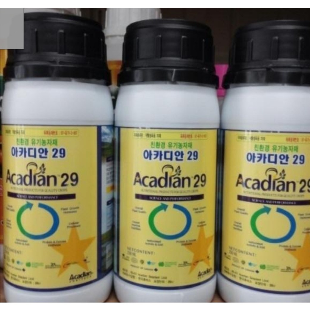 아카디안29 250ml/500ml/1L / 냉해예방/ 고온장애/ 당도 /비대 /다수확/캐나다해조추출물100%, 100ml, 1개 10,490원