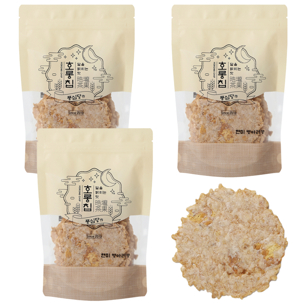 풍심당 호롱칩 국내산 현미 병아리콩 누룽지칩, 쌀과자, 개별포장, 단백질 저당간식, 건강간식, 100g, 3개 14,100원