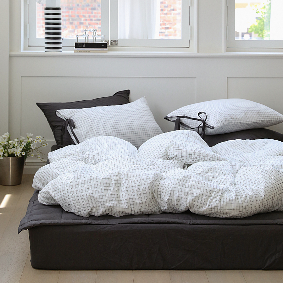 베이직톤 사계절 차렵이불 부드러운 더블체크 순면 호텔침구 세트 98,100원