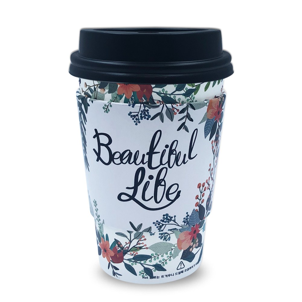 투고팩 플라워 에어 컵홀더 100p + 종이컵 390ml (13온스) 100p + 타공뚜껑 100p 112,890원