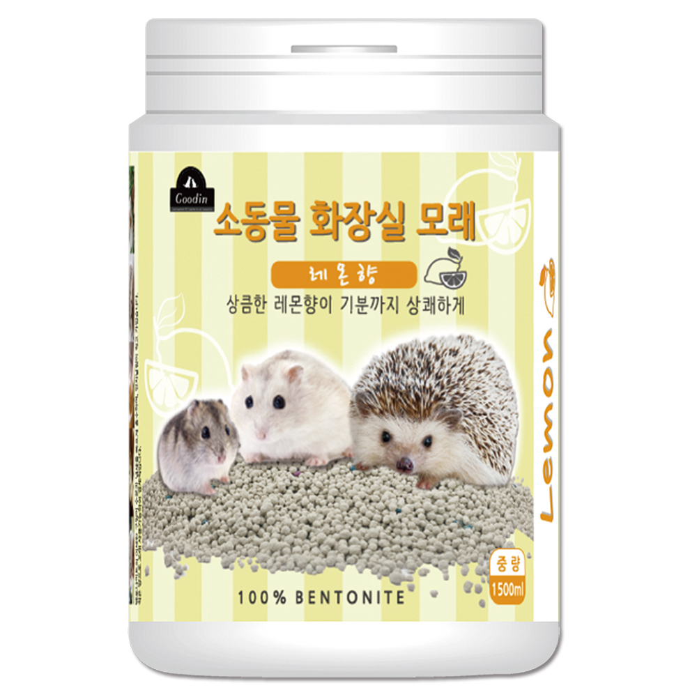 구딘 소동물 화장실 모래 레몬향, 1.5L, 1개 4,300원