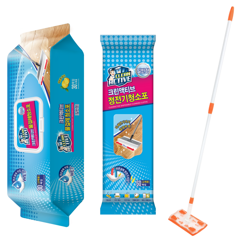 크린액티브 물걸레청소포 일반형 30매+5팩 / 청소밀대 포함 29,500원