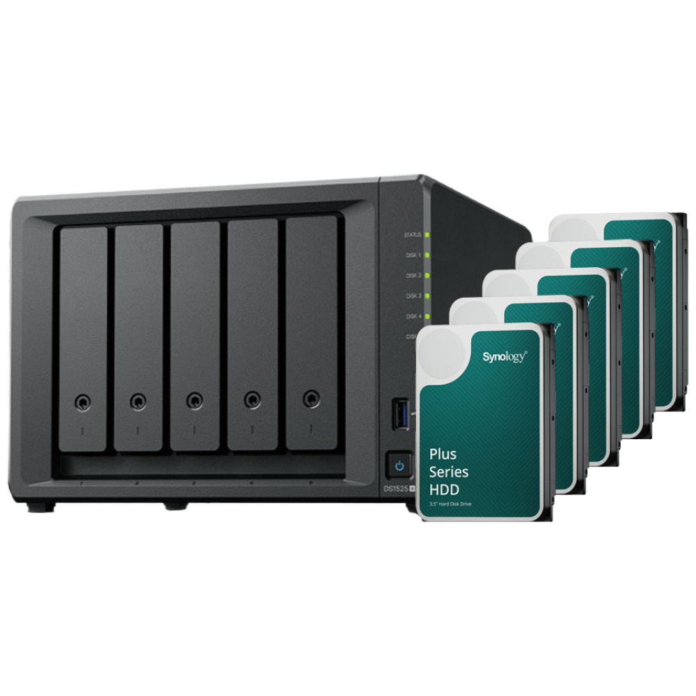 시놀로지 나스 DS1525+ NAS 5베이 60TB (HAT3310-12TBx5) 정품하드포함 레이드구성 무료지원 5,417,000원