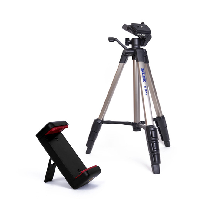 SLIK 고급형 4단 스마트폰 카메라 삼각대 U874 + 거치대 WT-09M 50,000원