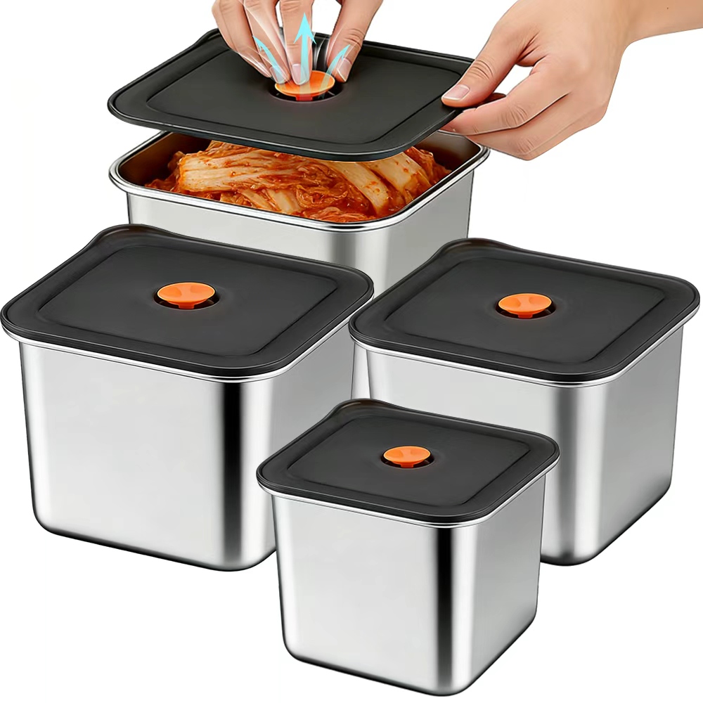 다용도 스테인리스 대용량 밀폐용기 보온도시락 냉장고 반찬통, 900ML+1500ML+2200ML+3000ML, 1개 16,700원