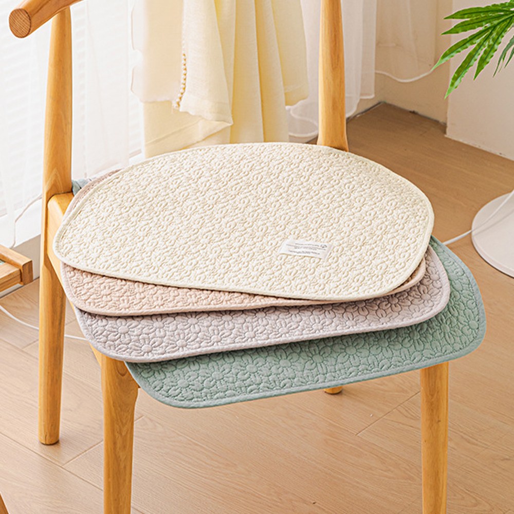 오릴리 솔리드 퀼팅 순면 의자 쿠션 방석 커버 4종, 1개, #1 아이보리 9,900원