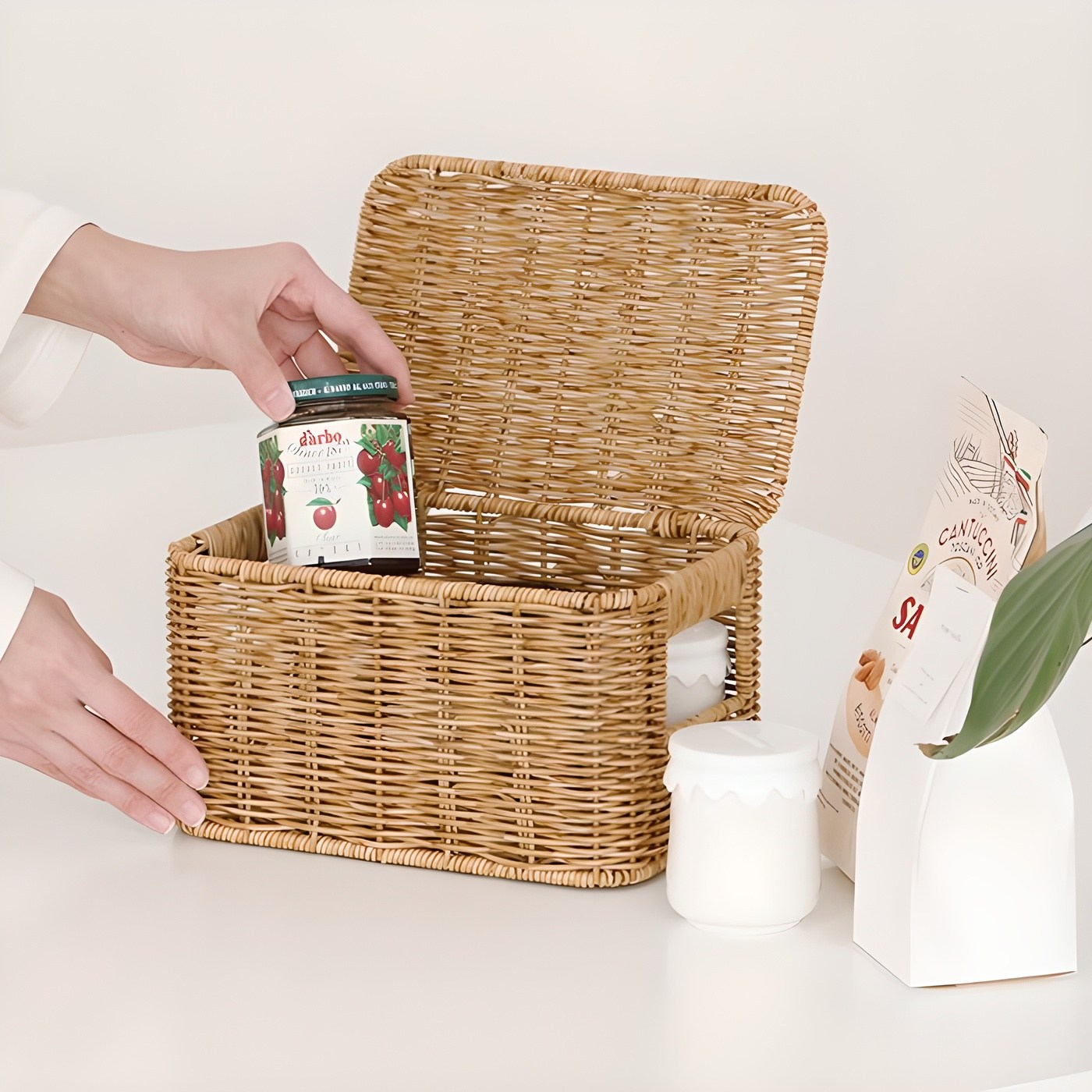 네이쳐리빙 데이지가든 뚜껑 라탄 바구니 S 14,150원