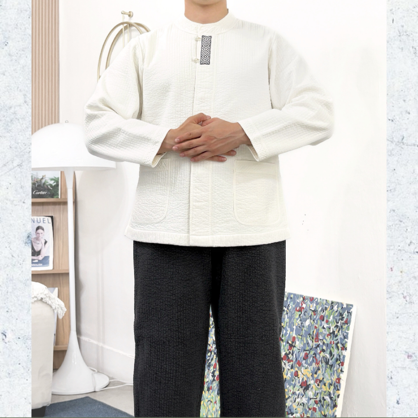 벨류아 남자생활한복 라운드넥 자수 기모 누빔 저고리&바지 세트 남성 절복 겨울 5color 119,000원