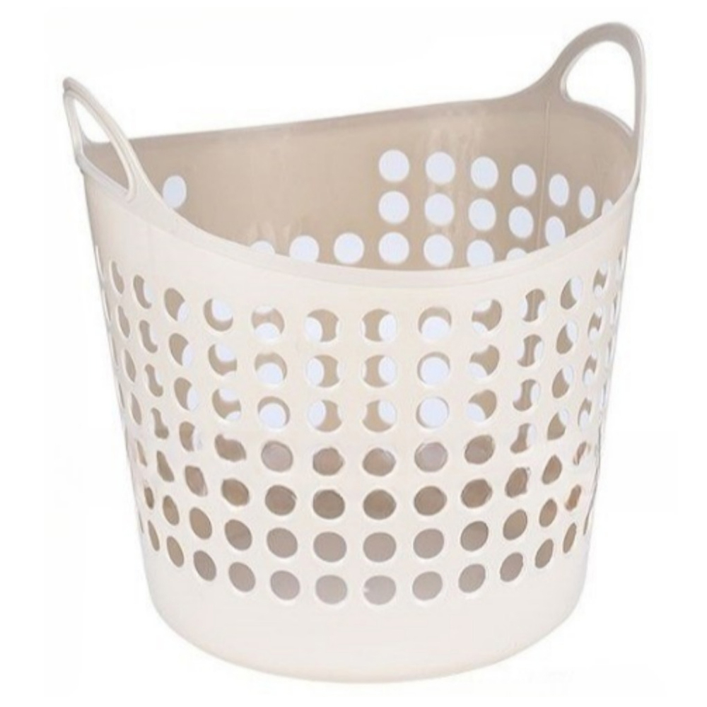 오코로 통기성 좋은 세탁 빨래바구니 50L, 아이보리, 현재가 7,500원