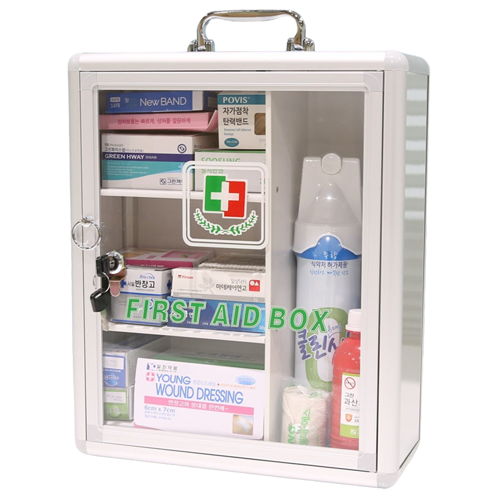 큐어메디 벽걸이 구급함 중대형 가정에서 산업현장까지 응급상황이 필요한 어디서나 56,300원