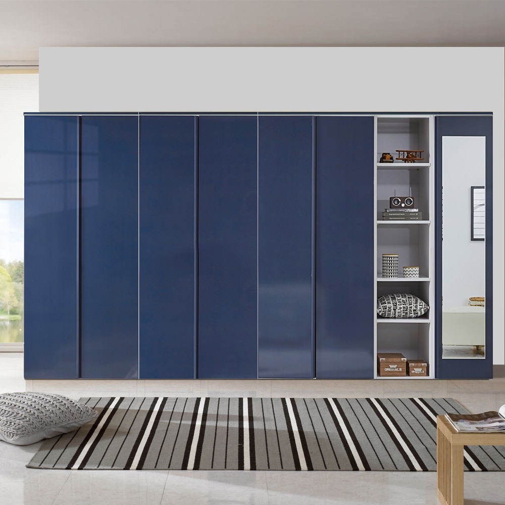 해해동동 하늘빛옷장3200장농세트(옷장+이불옷장+옷장+오픈반장+반문거울옷장) (88) 옷장세트, 하늘빛옷장3200장농세트(88)-네이비 499,000원