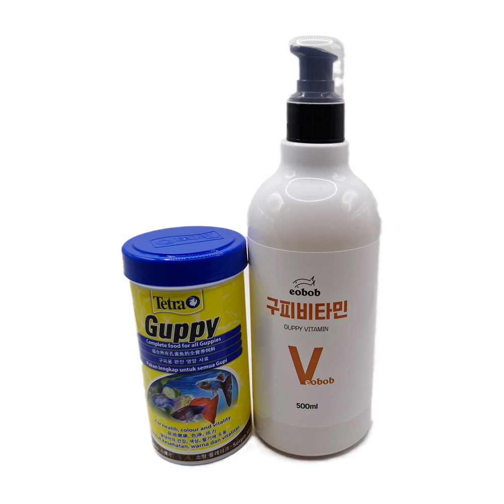 테트라 구피 푸드 250ML + EOBOB 분사형 구피 비타민 500ML 14,900원