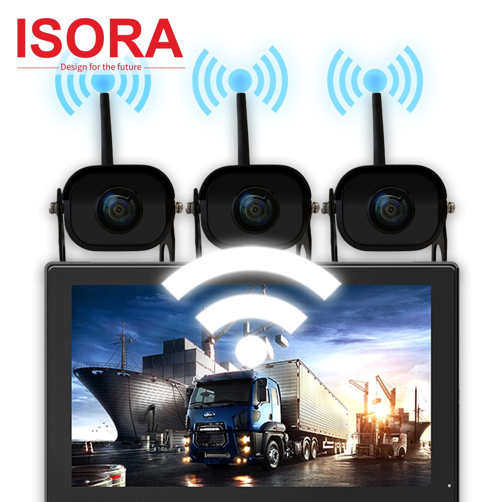 아이소라 무선 4채널 후방카메라 블랙박스 화물차 특장차 카라반 캠핑카, 블랙, 무선 10.1인치 모니터+무선 카메라1개 198,800원