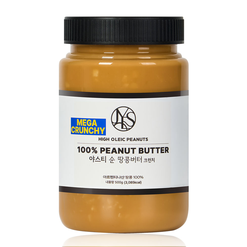 야스티 순 땅콩버터 크런치 100% 무첨가, 1개, 500g 14,900원