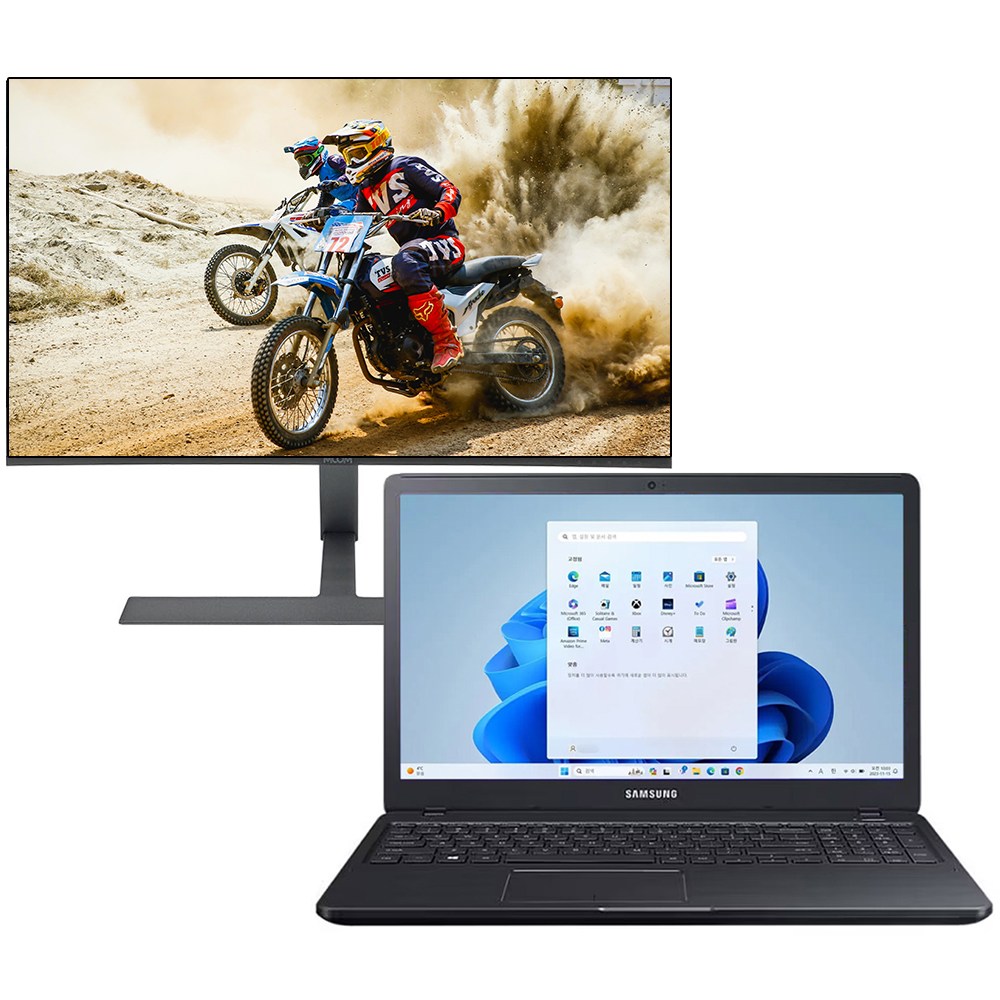 [패키지] 삼성전자 노트북3 NT301E5L i5 6세대 중고노트북 / LED 24인치 신품 모니터 노트북 세트상품, NT301E5L, WIN11 Pro, 16GB, 1012GB, 블랙 489,000원