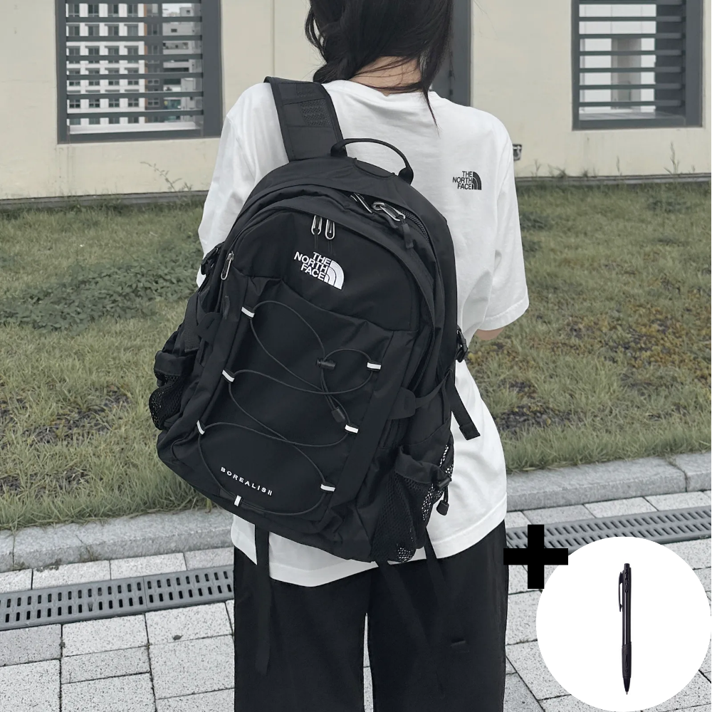 [국내매장정품] 노스페이스 보레알리스2 백팩 남자 여자 대학생 직장인 노트북 수납용 데일리 등산 여행 가방+ 사은품 무지 볼펜, 블랙 158,000원