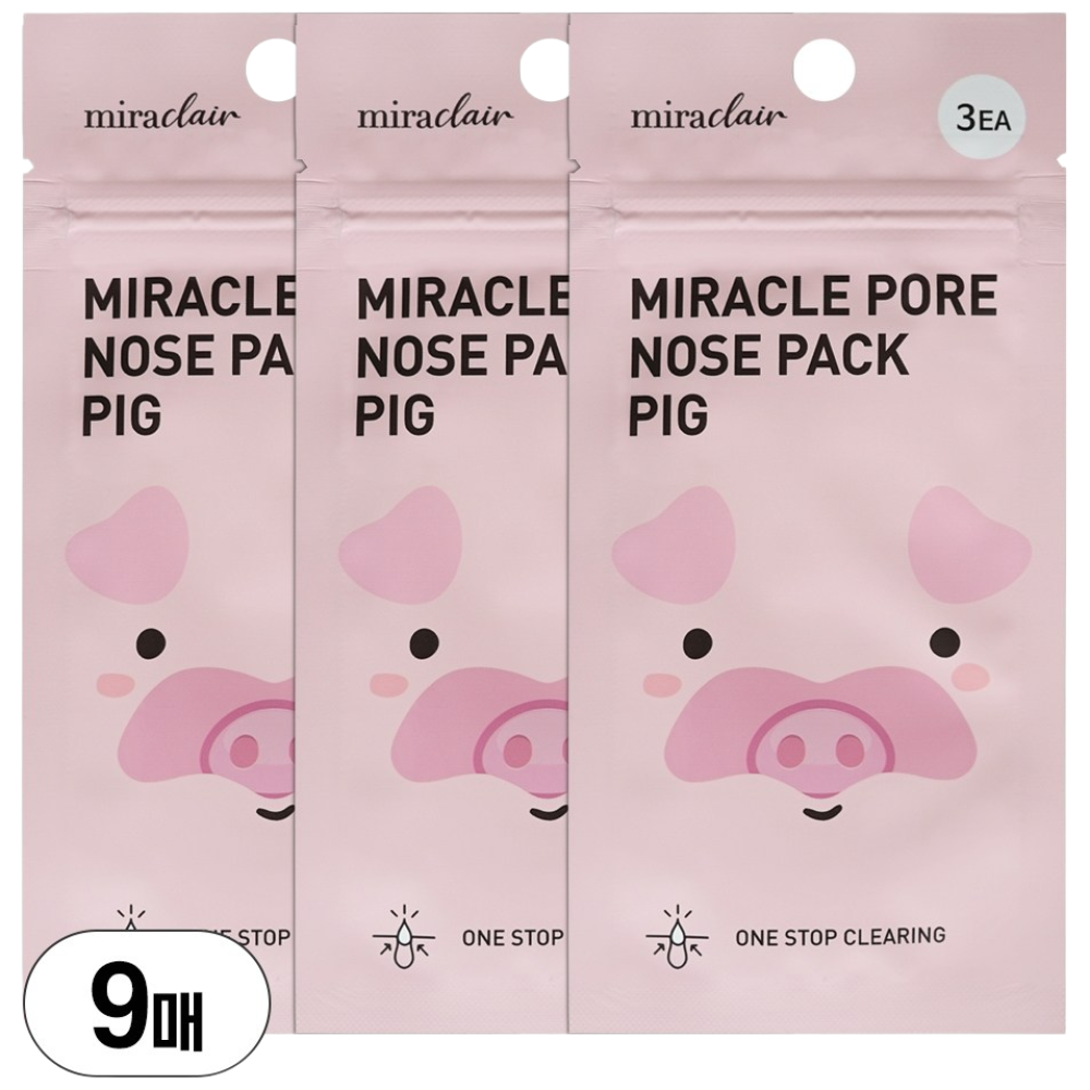 미라클레어 피지흡착 모공케어 캐릭터 코팩 블랙헤드제거-돼지, 3개, 3개입 9,800원