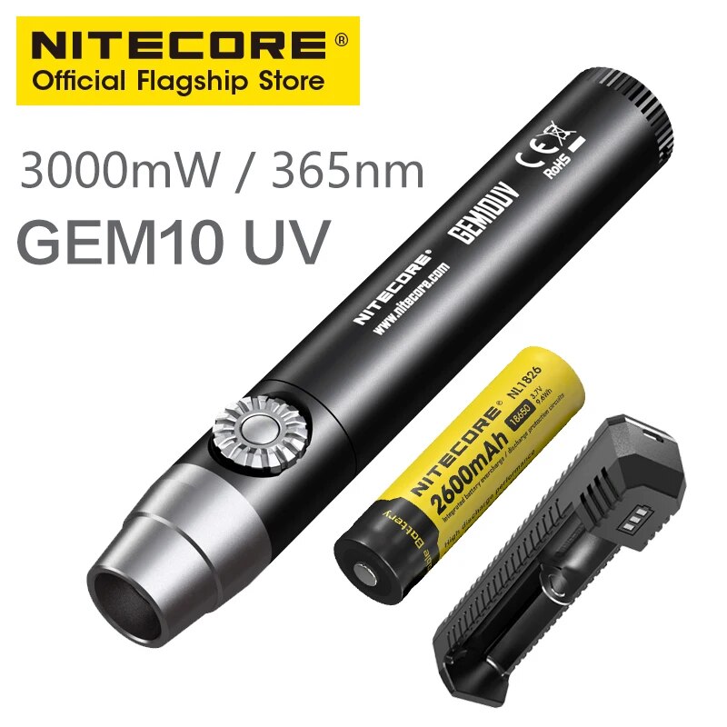 NITECORE GEM8 GEM10UV 보석 평가 램프 조정 가능한 강력한 보석 감지 손전등 보석 UV 랜턴 배터리 포함 99,230원