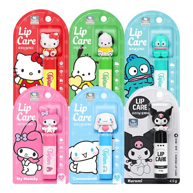 산리오 산리오 립밤 6종 시나모롤 쿠로미 마이멜로디 한교동 푸차코 헬로키티 립케어 세트, 1개, 4.5g 34,000원